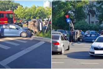 foto accident la intersectia strazilor liviu rebreanu si ion agarbiceanu doua masini s au ciocnit una dintre ele s a rasturnat 6a172b91213a8