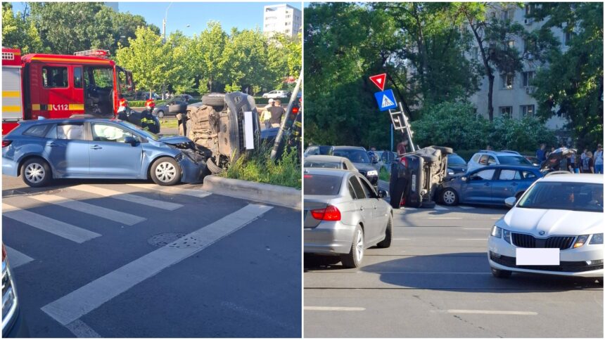 foto accident la intersectia strazilor liviu rebreanu si ion agarbiceanu doua masini s au ciocnit una dintre ele s a rasturnat 6a172b91213a8