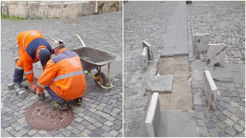 foto in sfarsit se repara pavajul din centrul vechi din bucuresti pmb spune ca nu este o masura estetica ci una de siguranta 6a0f0a4be4e0a