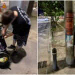 foto lipire cu premeditare un pusti a fost prins de doua ori in aceeasi zi in vreme ce punea ilegal afise pe stalpii de pe stefan cel mare 300050008 000 de lei amenda 6a181a9ed2e88