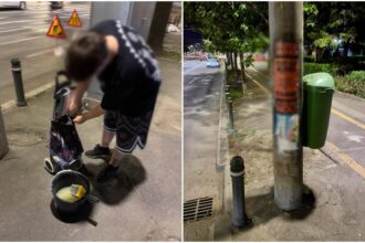foto lipire cu premeditare un pusti a fost prins de doua ori in aceeasi zi in vreme ce punea ilegal afise pe stalpii de pe stefan cel mare 300050008 000 de lei amenda 6a181a9ed2e88