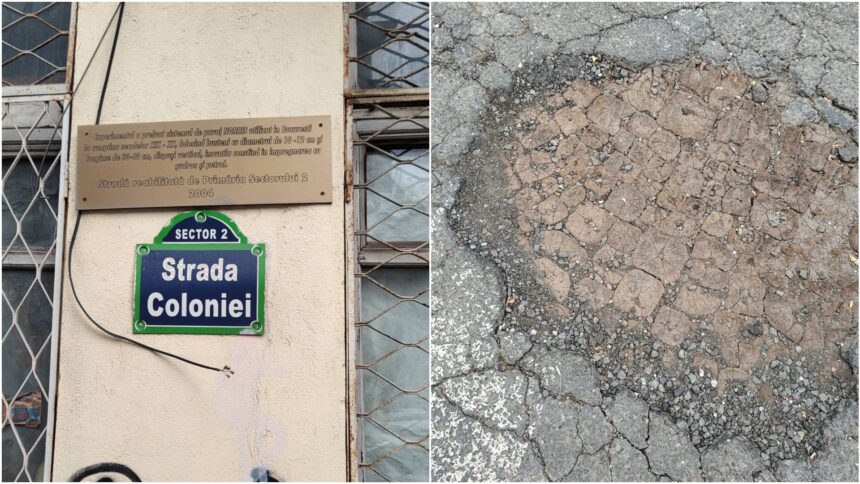 foto descoperire aproape arheologica pe strada coloniei din bucuresti unde asfaltul s a facut praf si a iesit la lumina pavimentul pe care paseau stramosii 6a420b94940a7