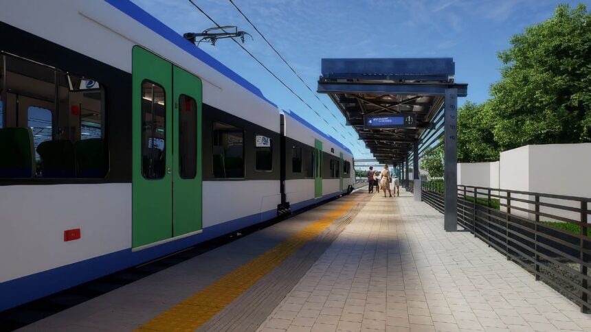 foto trenul metropolitan cu care nicusor dan s a plimbat in campania pentru pmb intra in linie dreapta peste 300 milioane e si 13 statii pana la crivina langa ploiesti 6a43874437ca3