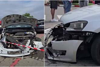 video 12 masini au fost distruse in urma unui accident produs in parcarea de la dragonul rosu doua persoane au ajuns la spital o soferita ar fi pierdut controlul volanului 6a21551a8a6a2
