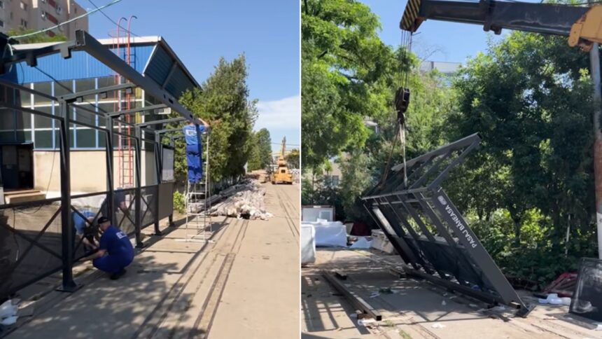 video incepe montarea mult asteptatelor adaposturi de pe linia 5 tramvaiul corporatistilor pmb lucram noaptea pentru a nu afecta circulatia 6a2e8b4c968c2