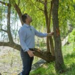 foto ciprian ciucu contempland un copac pe care era scris x intrebandu se unde sa puna 0 primarul capitalei a verificat azi personal copacii de pe malul lacului herastrau 6a565e95d985e