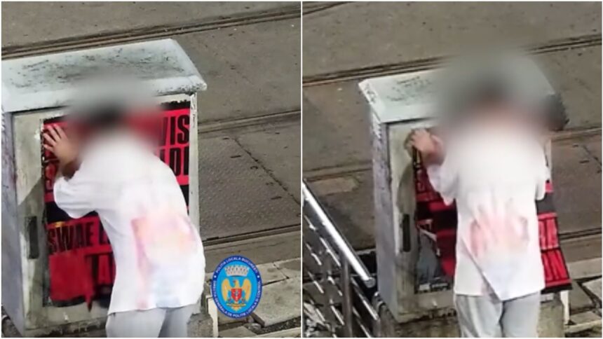 un pusti din bucuresti a fost amendat de doua ori in aceeasi noapte pentru ca lipea afise ilegale politistii l au sanctionat cu 9 000 de lei si l au pus sa curete 6a48f763dce44