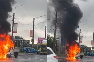 video masina in flacari pe soseaua chitilei martor sensul de intrare in oras este blocat 6a60eaa78f82f