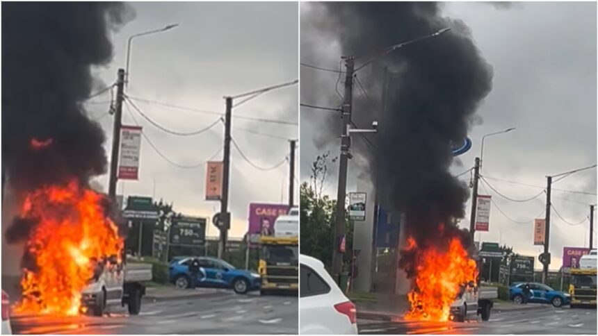 video masina in flacari pe soseaua chitilei martor sensul de intrare in oras este blocat 6a60eaa78f82f