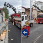 foto se schimba stalpii vechi de pe expozitiei putul lui zamfir clabucet dornei si aviator popisteanu inlocuirea lor parte din proiectul de modernizare a sinelor de tramvai 6a7ec92398c5d