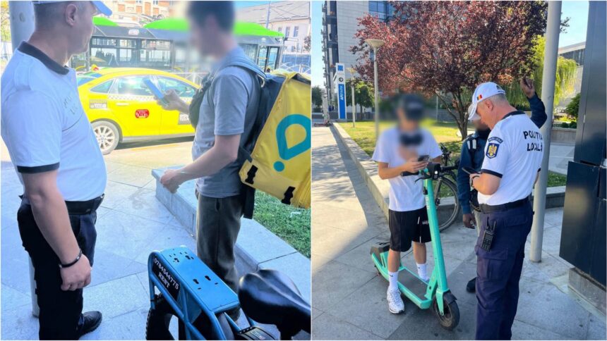 foto trotinetisti opriti la universitate si afi cotroceni pentru lectii de educatie rutiera cu politia locala unii circulau bezmetic pe trotuare si au fost amendati 6a8e9b25b86bf